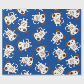 小犬のかわいいカラフルの第1誕生会のテーマ ラッピングペーパー (フラット)