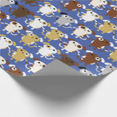 小犬のかわいいカラフルの第1誕生会のテーマ ラッピングペーパー (角)