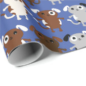 小犬のかわいいカラフルの第1誕生会のテーマ ラッピングペーパー (ロールコーナー)