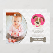 小犬のサンキューカードの写真の足Tyの足のタイの女の子 サンキューカード (正面/裏面)