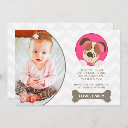 小犬のサンキューカードの写真の足Tyの足のタイの女の子 サンキューカード (正面/裏面)