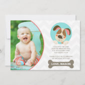 小犬のサンキューカードの写真の足Tyの足のタイの男の子 サンキューカード (正面)