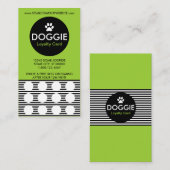 小犬のストライブ柄のスタンプカード ロイヤリティカード (正面/裏面)