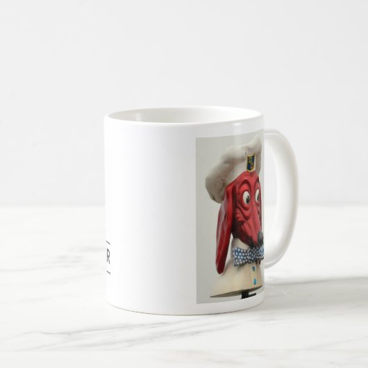 小犬のダイナーのレストランのオリジナルのロゴ コーヒーマグカップ (正面右)