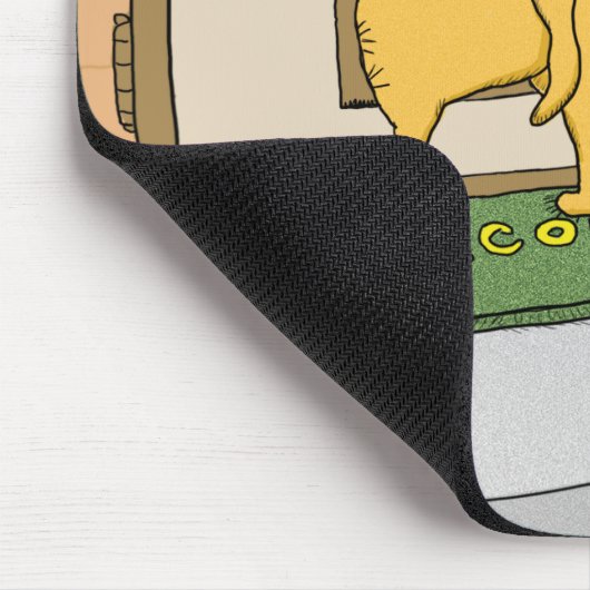 小犬のドアのマウスパッドのおもしろい犬のお尻 マウスパッド (コーナー)