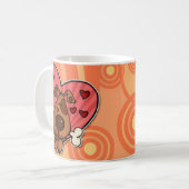 小犬のハート コーヒーマグカップ (正面左)