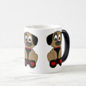 小犬のハート モーフィングマグカップ (正面右)