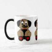 小犬のハート モーフィングマグカップ (左)