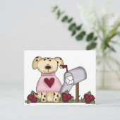 小犬のバレンタインデーのTシャツおよびギフト シーズンポストカード (スタンド正面)