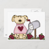 小犬のバレンタインデーのTシャツおよびギフト シーズンポストカード (正面/裏面)