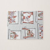 小犬のマッチ日の赤 ジグソーパズル (横)