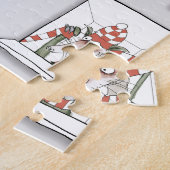 小犬のマッチ日の赤 ジグソーパズル (側面)