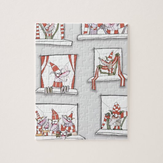 小犬のマッチ日の赤 ジグソーパズル (縦)