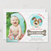 小犬の招待の紫系統のシェブロン 招待状 (正面)