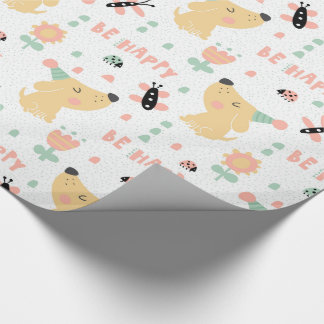 小犬の誕生日の包装紙 ラッピングペーパー