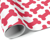 小犬の赤い犬用の骨の御馳走パターン ラッピングペーパー (ロールコーナー)