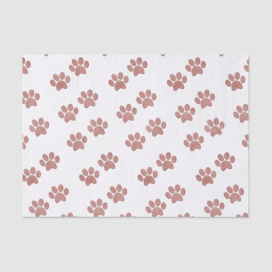 小犬の足のプリントのトレンディーのばら色の金ゴールド 薄葉紙 (正面)