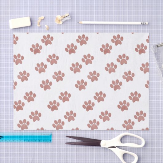 小犬の足のプリントのトレンディーのばら色の金ゴールド 薄葉紙 (クラフト)