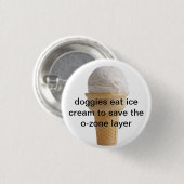 小犬はアイスクリームを食べます 缶バッジ (正面&裏面)