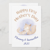 小狐は最初の母の日のカードを幸せカスタムにする シーズンカード (正面/裏面)