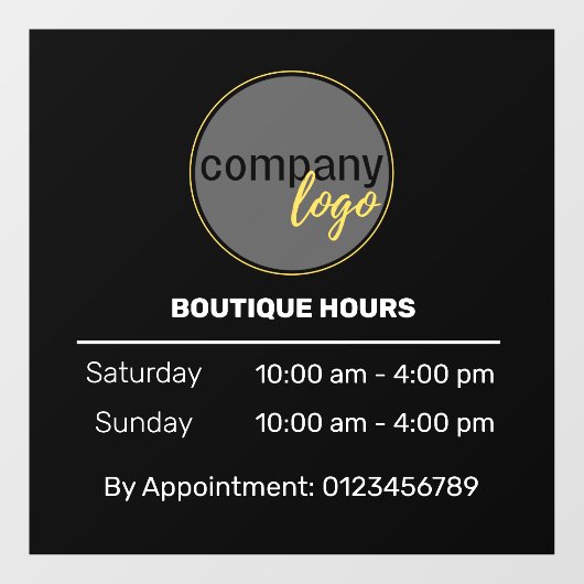 小独占的営業時間アポイントメント白 ウィンドウサイン (シート)