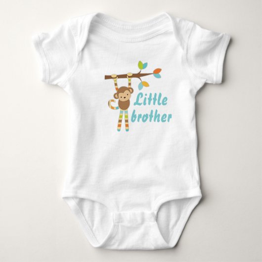 小猿の男の子乳児Tシャツ ベビーボディスーツ (正面)