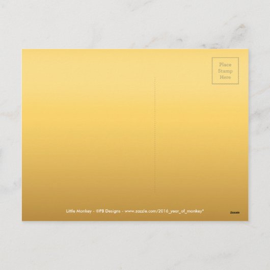 小猿中国の2016年新年 シーズンポストカード (裏面)