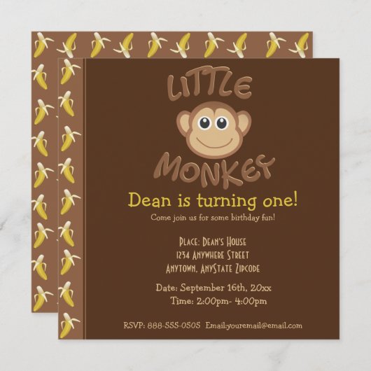 小猿 招待状 (正面/裏面)