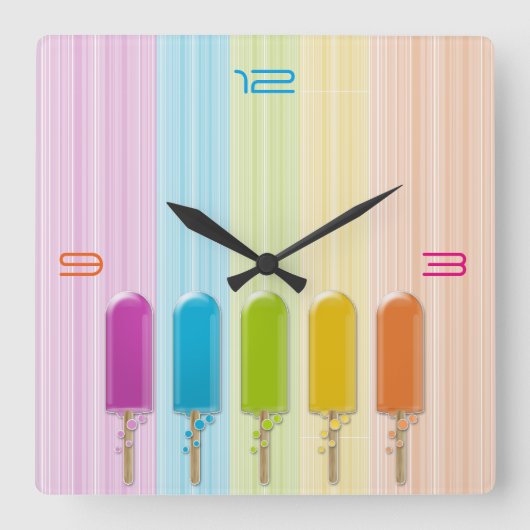 小球 スクエア壁時計 (正面)