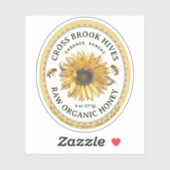 小瓶ひまわり蜂蜜ラベル付きミツバチ シール (シート)