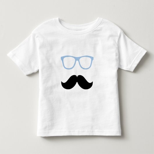 小男の口ひげとメガネの子供Tシャツ トドラーTシャツ (正面)