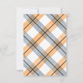 小男の口ひげオレンジ色の海軍の男の子の赤ちゃんシャワー サンキューカード (裏面)