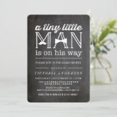 小男の口ひげ&ボウタイかわいい男の子の赤ちゃんシャワー 招待状 (スタンド正面)