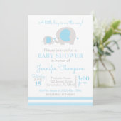 小男の子が道を進む – 青と白の象 招待状 (スタンド正面)