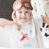 小男の子の飛行機と気球(ファーストネーム) トドラーTシャツ