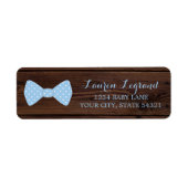 小男の赤ちゃんシャワー |木素朴の弓タイ ラベル (正面)