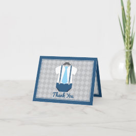 小男ひげネクタイ赤ちゃんシャワーありがとう サンキューカード