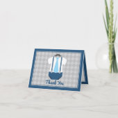 小男ひげネクタイ赤ちゃんシャワーありがとう サンキューカード (正面)