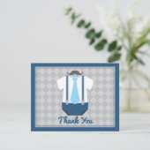 小男ひげネクタイ赤ちゃんシャワーありがとう サンキューカード (スタンド正面)
