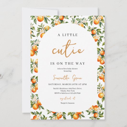 小男女兼用かわいこちゃん赤ちゃんシャワー 招待状 (正面)