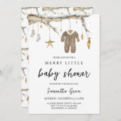 小男女兼用メリー児シャワー 招待状 (正面/裏面)