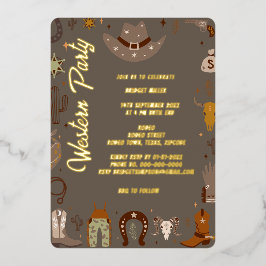 小男女兼用西BBQパーティー 箔招待状