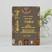 小男女兼用西BBQパーティー 箔招待状 (立ち正面)