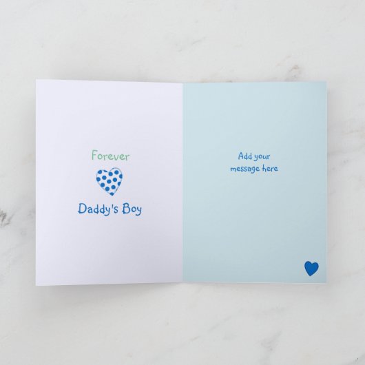 小男性へさい男の子の誕生日の挨拶からパパ カード (内部)