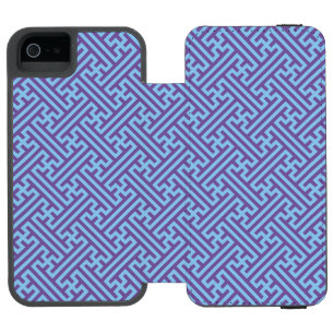 小県柄日本の、紫、青 iPhone SE/5/5sウォレットケース
