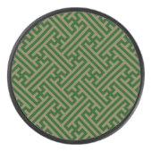 小県柄日本の、緑、金ゴールド アイスホッケーパック (正面)