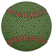 小県柄日本の、緑、金ゴールド ソフトボール (裏面)