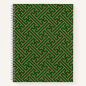 小県柄日本の、緑、金ゴールド ノートブック (正面)