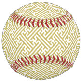 小県柄、日本の金ゴールド、白 ソフトボール (裏面)