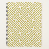 小県柄、日本の金ゴールド、白 プランナー手帳 (正面)